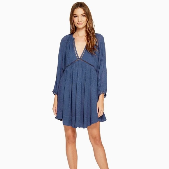 Free People Blue Go Lightly Swing Dress - Picture 1 of 6